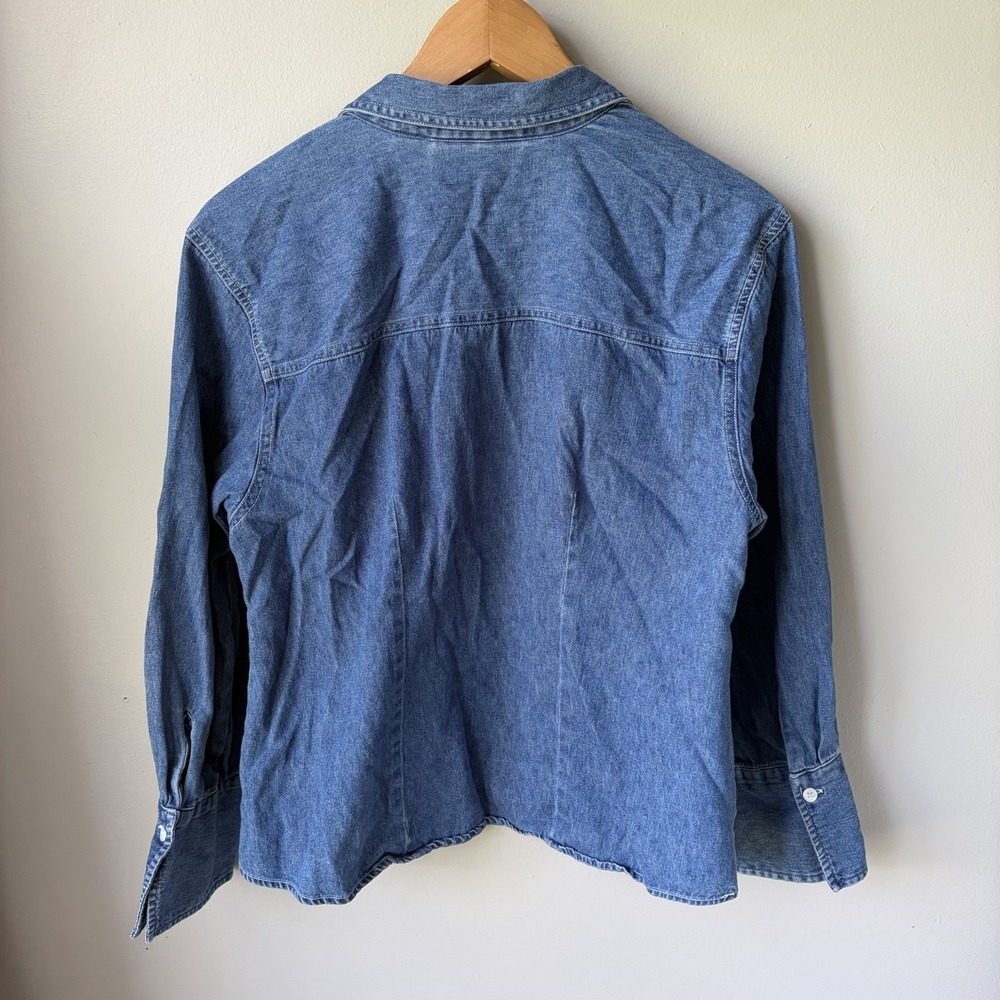 Mountain Lake Womens Denim Button Down Shirt Medium Wash 100% Cotton Size XL - Picture 3 of 10